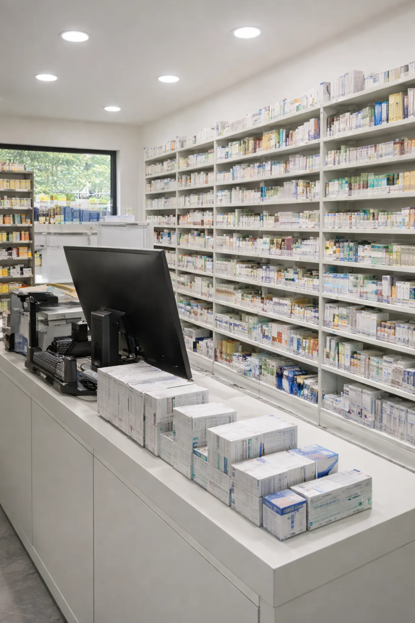 Indian urban pharmacy interior